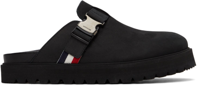 Moncler Black Mon Mules In 999 Black