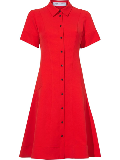 Proenza Schouler White Label Proenza Schouler Short Sleeve Shirtdress In Poppy