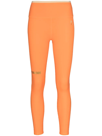 P.e Nation Uprise High-waisted Leggings In Orange