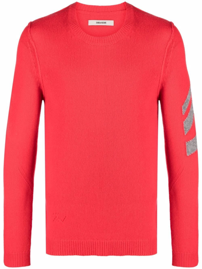 Zadig & Voltaire Kennedy Arrow Sleeve Cashmere Jumper In Coquelicot