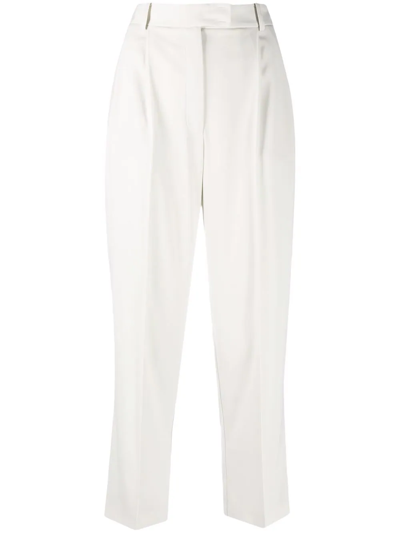 Patrizia Pepe Tapered High-waisted Trousers In Grey
