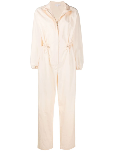 Patrizia Pepe Drawstring-waist Jumpsuit In Neutrals