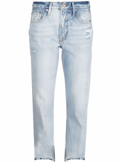 Frame Cropped Straight-leg Jeans In Blue