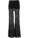 Dion Lee Crochet-knit Flared Trousers In Yellow
