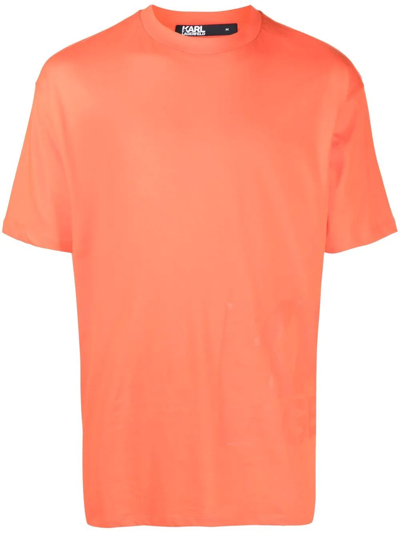Karl Lagerfeld Crew-neck T-shirt In Orange