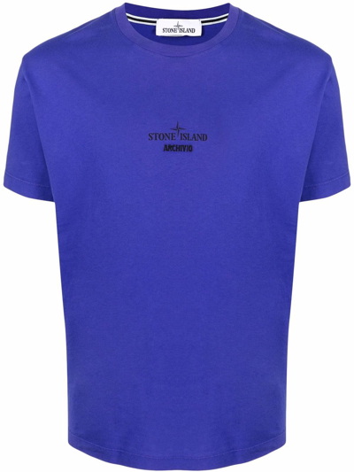 Stone Island Archivio Garment Dyed T-shirt In Blue