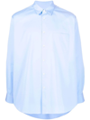 Comme Des Garçons Shirt Blue Cotton Poplin Plain Shape 1 Shirt In Blue