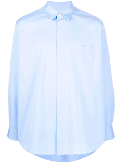 Comme Des Garçons Shirt Chest-pocket Long-sleeve Shirt In Blue