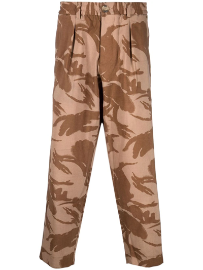 Pierre-louis Mascia Dylan Printed Trousers In Brown