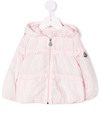 Moncler Hiti Ruffle Trim Hooded Jacket In Pink