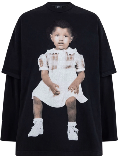 Kanye West Donda Two-layer Long-sleeve T-shirt In Black