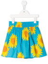 Stella Mccartney Light-blue Skirt For Girl With Yellow Daisies In Blue