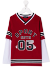 Dsquared2 Teen Sport Edtn Long-sleeve Top In Red