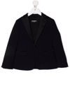 Dsquared2 Teen Single-breasted Wool Blazer In Blue