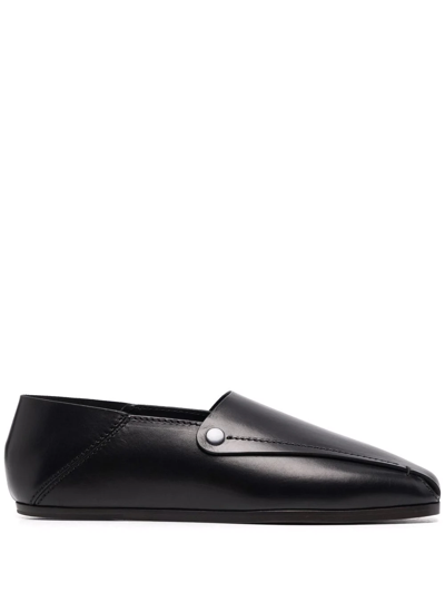 Lemaire Foldable Leather Loafers In Black