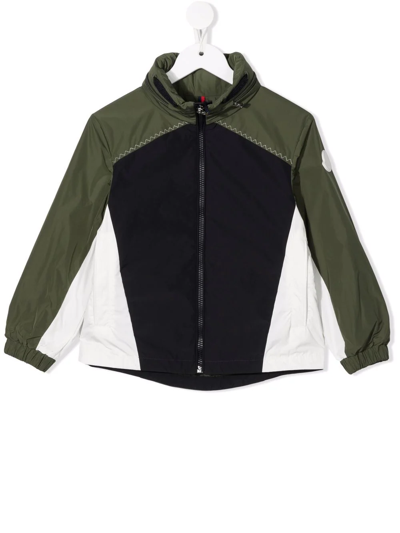 Moncler Teen Barratier Panelled Jacket In Verde