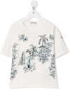 Moncler Sketch-print Cotton T-shirt In White