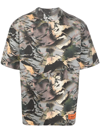 Heron Preston Camouflage Mock-neck T-shirt In Grey