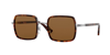 Persol Brown Square Unisex Sunglasses Po2475s 513/33 50 In Brown,gunmetal
