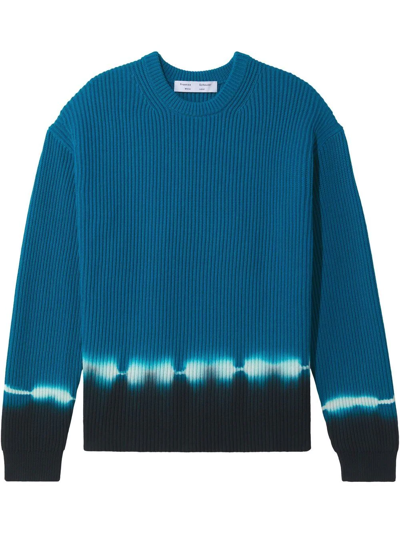 Proenza Schouler White Label Dip-dyed Rib-knit Sweater In Teal Multi