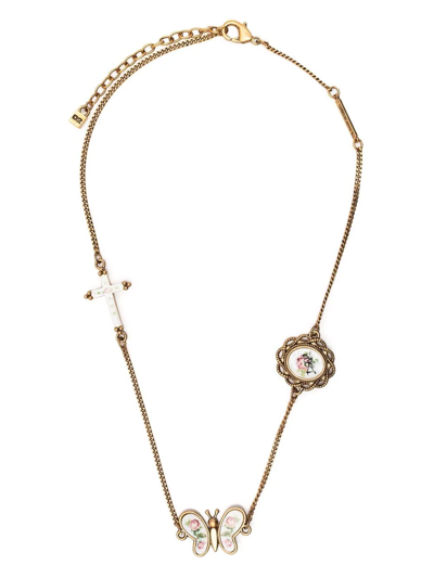 Dsquared2 Chain-link Charm Necklace In Gold