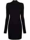 Cotton Citizen Ibiza Fine-ribbed Mini Dress In Schwarz