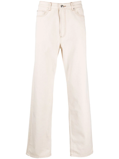 Apc Wide-fit Straight Leg Jeans In Nude