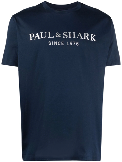 Paul & Shark Logo-print T-shirt In Blau