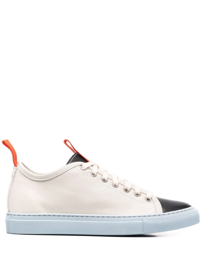 Sofie D'hoore Bicolor Convealed Heel Sneakers With Loops In Nude