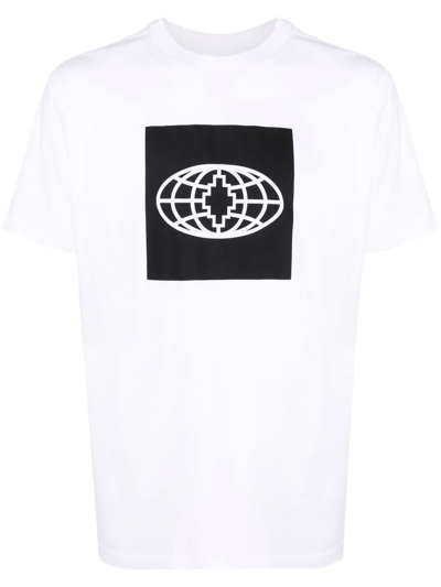 Marcelo Burlon County Of Milan Globe-print Organic Cotton T-shirt In <p>