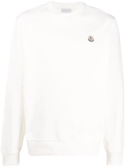 Moncler Logo Patch Sweatshirt In White