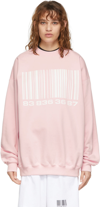 Vtmnts Barcode Print Oversized Sweatshirt In Baby Pink