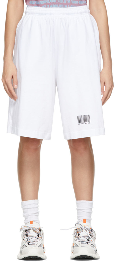 Vtmnts White Barcode Shorts | ModeSens