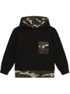 DOLCE & GABBANA LONG-SLEEVED CAMOUFLAGE-PATTERN HOODIE