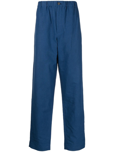 Kenzo Straight-leg Elasticated-waist Trousers In Blue