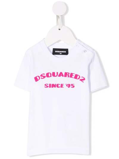 Dsquared2 Babies' Logo-print Short-sleeved T-shirt In White