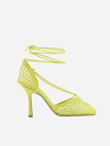 Bottega Veneta Stretch 90 Sandals In Mesh And Leather In Kiwi