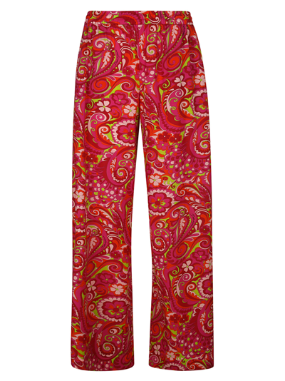Dolce & Gabbana 60s-print Charmeuse Palazzo Pants In Multicolor