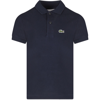 LACOSTE BLUE POLO FOR BOY SHIRT WITH CROCODILE