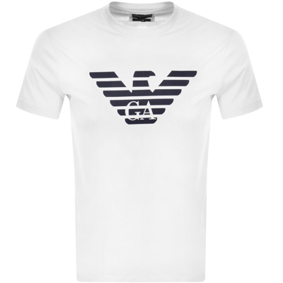 Armani Collezioni Emporio Armani Crew Neck Logo T Shirt White