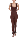 Andreädamo Brown Ribbed Open Toe Leggings In Nude