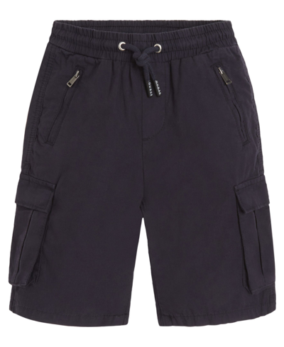 Guess Kids' Big Boys Twill Gabardine Cargo Pocket Shorts In Blue