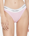 Calvin Klein Modern Logo Thong In Pale Orchid