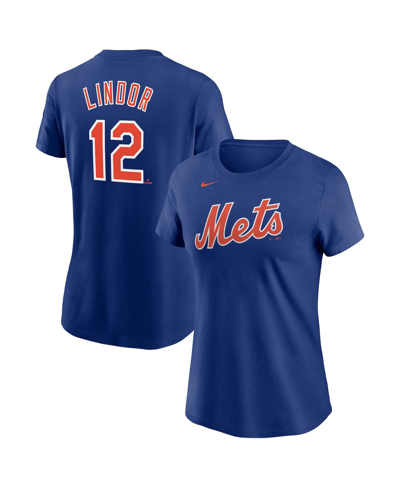 Nike Women's Francisco Lindor Royal New York Mets Fuse Name Number T-shirt