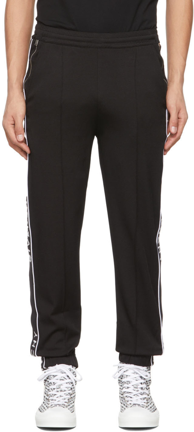 Givenchy Black Logo Lounge Trousers In 001-black