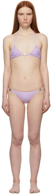 Alyx Micro Buckle Bikini Lilac Lycra Bikini Swimsuit With Small Rollercoaster Buckle - Micro Buckle Bikin In Lil0002 Lilac