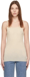 Amomento Off-white Crépon Tank Top In 18137846 Ecru