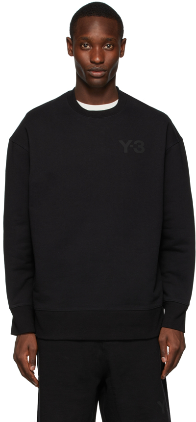 Y-3 Organic-cotton-blend Plain Sweatshirt In Black Cotton
