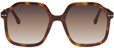 Isabel Marant Tortoiseshell Hexagonal Sunglasses In 0086 Hvn