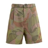 Marni Marled Canvas Bermuda Shorts In Dusty Olive